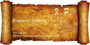 Kupecz Petra névjegykártya