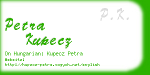 petra kupecz business card